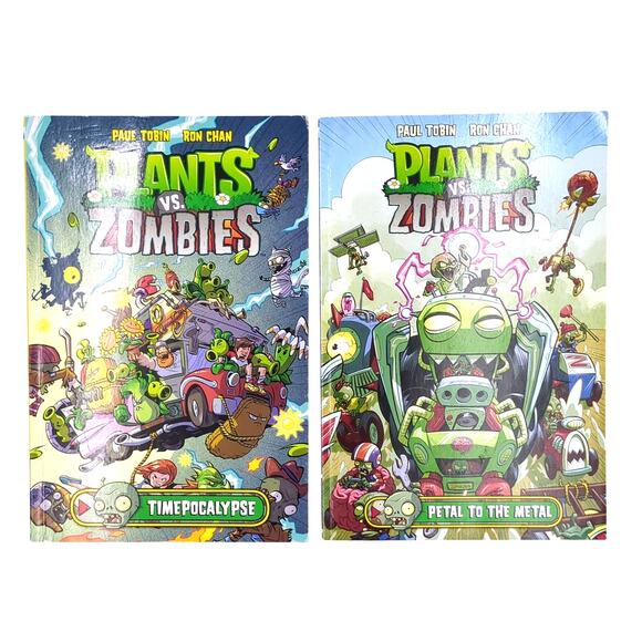 Plants vs Zombies Graphic Novel Lot Timepocalypse Petal to the Metal Dark Horse - Picture 1 of 3